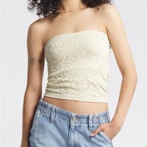 BP Textured Floral Tube Top